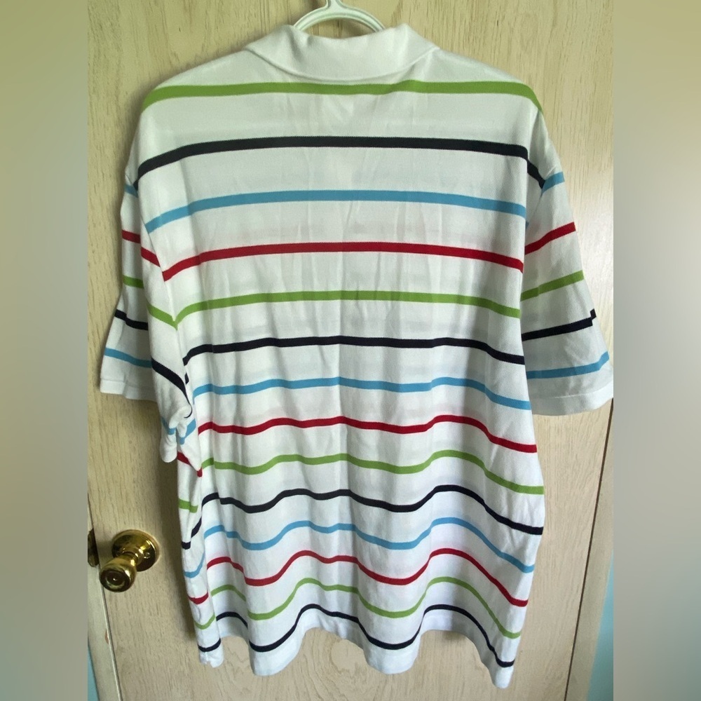 LACOSTE Men's Classic Fit Heavy Piqué Polo Striped Primary Color Sz 9 4X Read - Picture 8 of 8